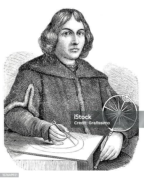 Engraving Of Astronomer Nicolaus Copernicus From 1870 Stock Illustration - Download Image Now