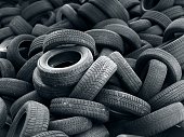 Old black car tire rubber