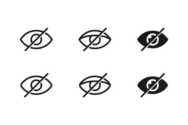 unsichtbares oder ausblendendes symbolset. - verstecken stock-grafiken, -clipart, -cartoons und -symbole