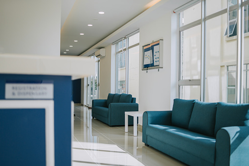Modern reception in hospital. Interior concept