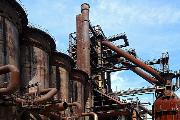 istock old close blast furnace under sky 157651434