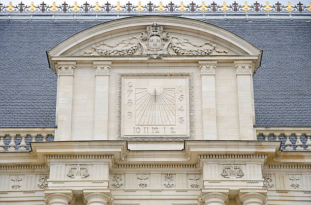 istock Facade detail, ancient clock, sundial 157653785