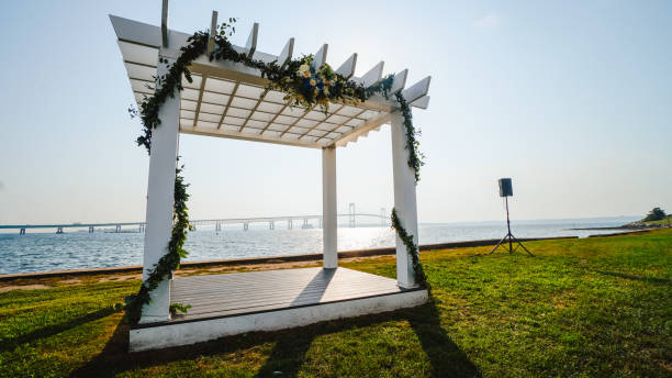 istock Wedding altar decorated with flowers 1576577185