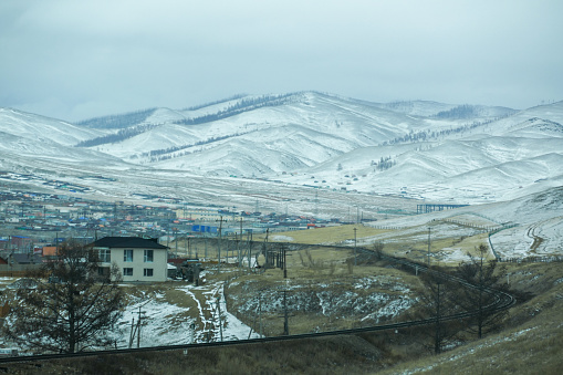 The Trans-Siberian Railroad in Ulaanbaatar, Mongolia