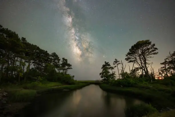 Photo of Milky Way Galaxy over the marsh at Chincoteague Island Virginia