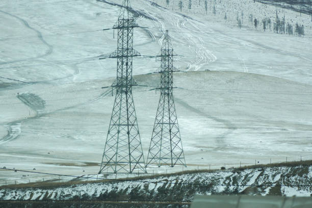 Highway road winter season in Ulaanbaatar, Mongolia
