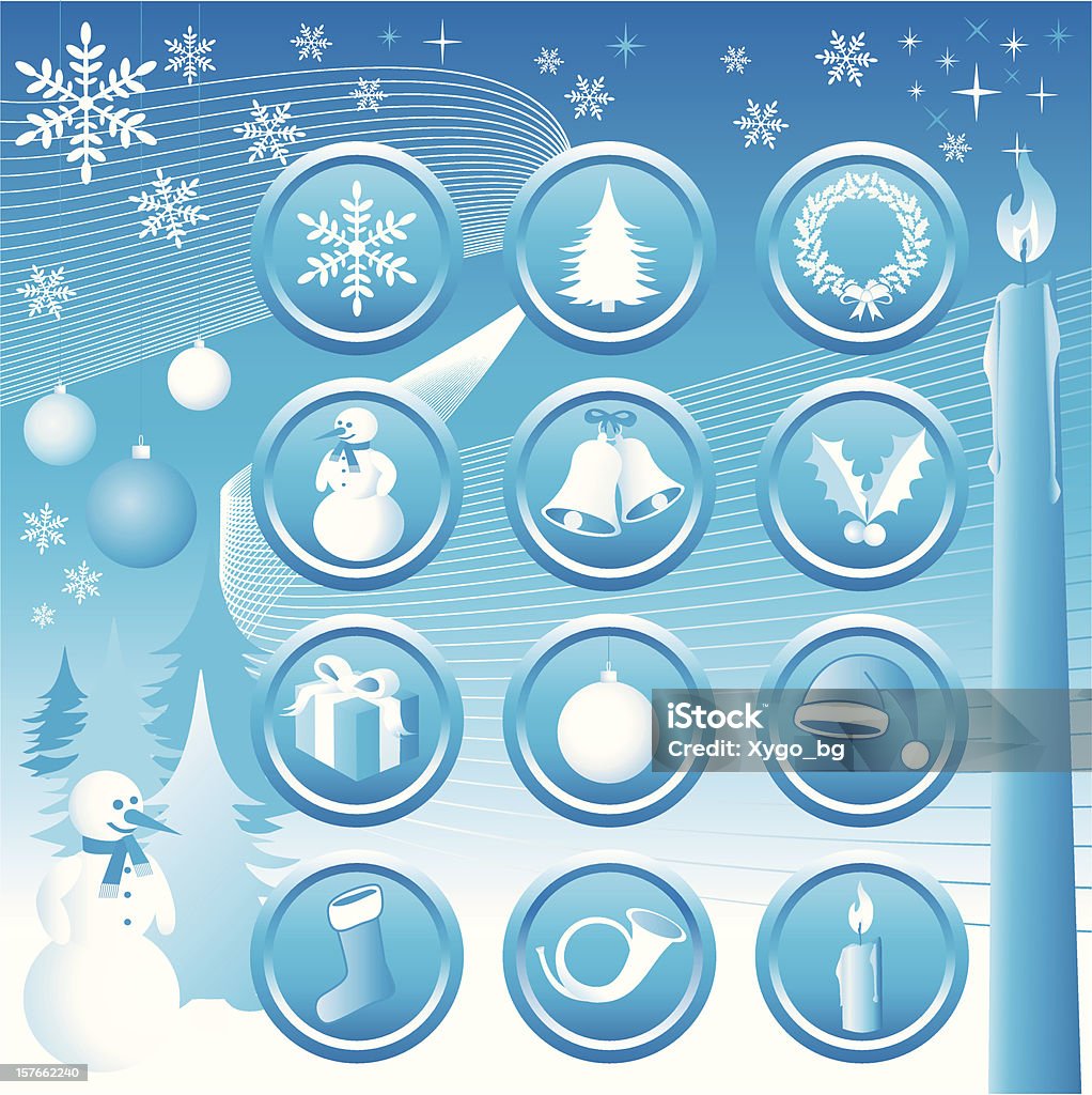 Weihnachts-Icons Set-Vektor - Lizenzfrei Abendball Vektorgrafik