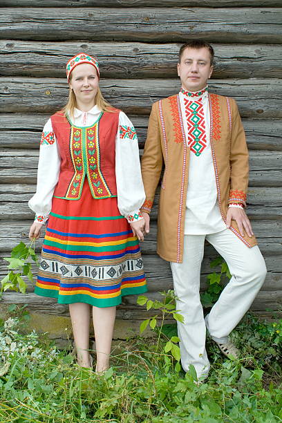 istock Young couple in national garb of Belarus. 157666145