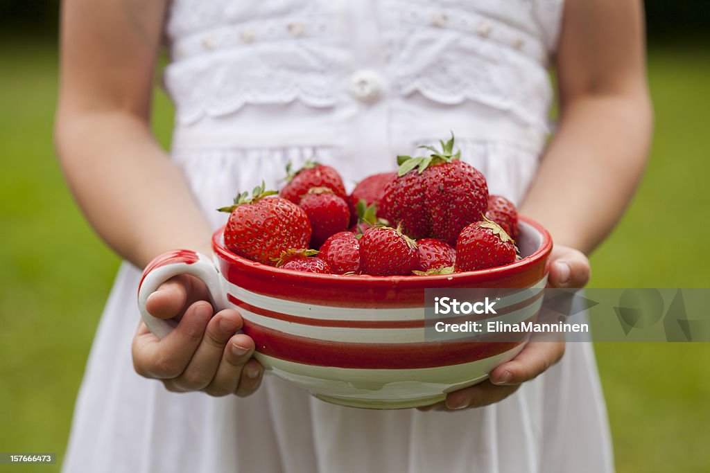 Fresh strawberries Close-up of hands holding a bowl of fresh ripe strawberries Berry Fruit Stock Photo