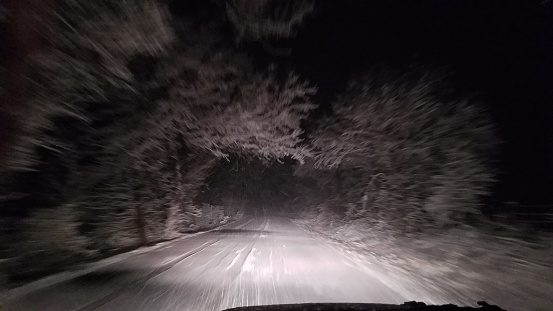 Drive down a Snowy Road in PA