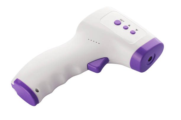 istock Electronic infrared contactless thermometer isolated on white 1576685991