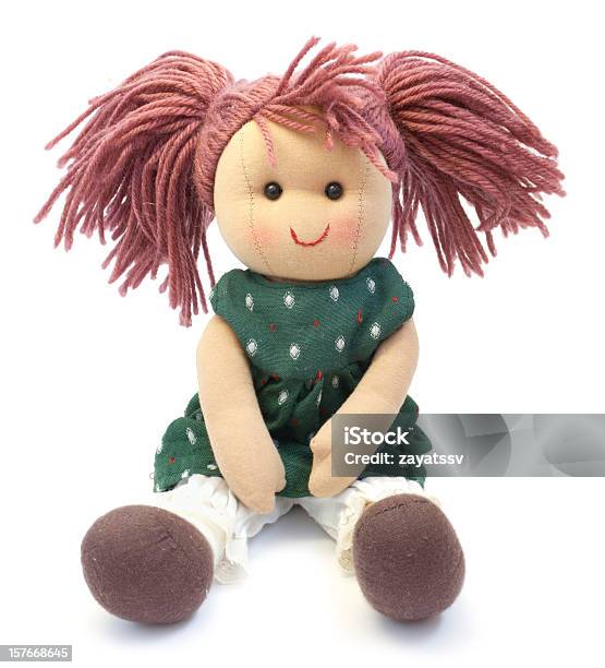 Hand Made Doll Isolated Stock Photo - Download Image Now - Doll, Cut Out, Toy
