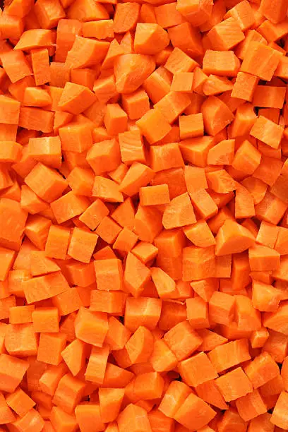 Photo of Diced carrots background