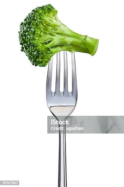 Photo libre de droit de Brocoli Sur Une Fourche banque d'images et plus d'images libres de droit de Fourchette - Fourchette, Brocoli, Légume