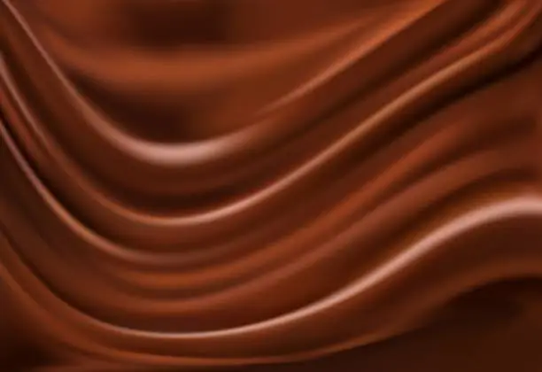 Vector illustration of Brown chocolate wave background, vector texture