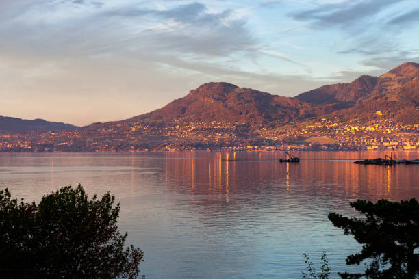 Montreux in late summer setting sun