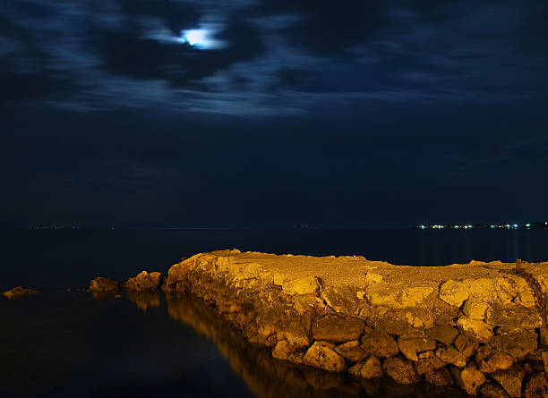 full moon covering by cloud floating on sky in night background
