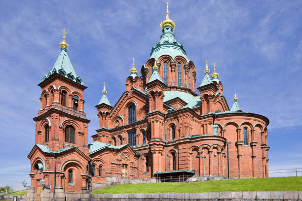 The Uspenski Cathedral a beautiful landmark of Helsinki, Finland
