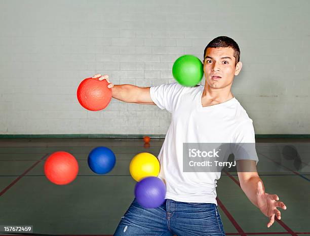 Bombarded Stock Photo - Download Image Now - Dodgeball, Adult, Men