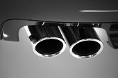 car chrome exhaust pipe close up