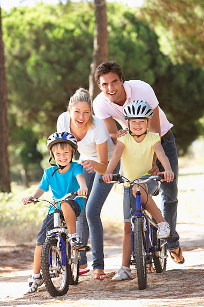 istock Family On Cycle Ride Together 157672501