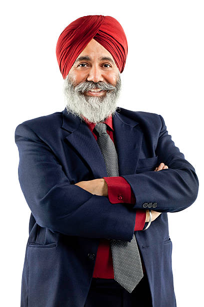 sikh empresário (isolada no branco - asian ethnicity suit business men imagens e fotografias de stock