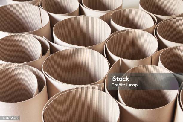Corrugated Cardboard Rolls From High Angle View Stock Photo - Download  Image Now - Packaging, Cardboard, Paper - iStock