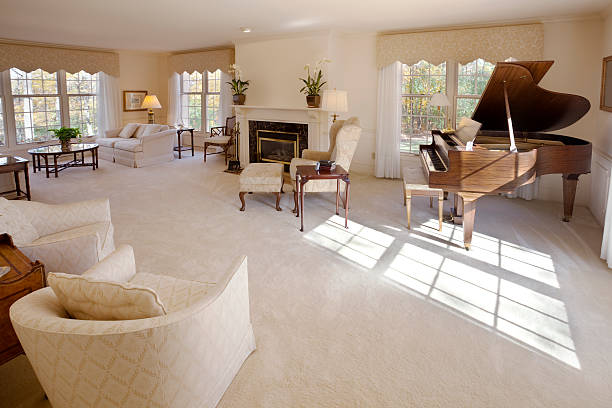 istock Spacious Sunlit Living Room With Piano 157673018