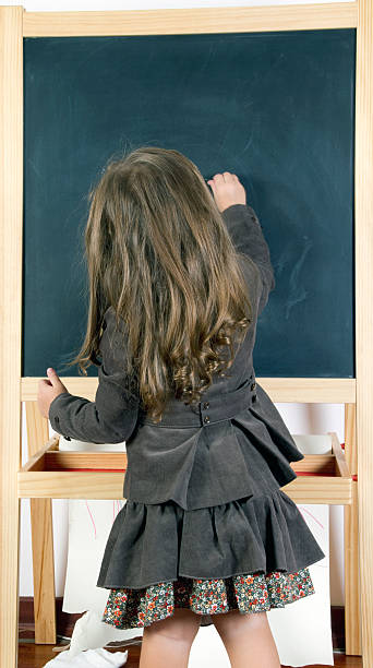 黒板 - blackboard writing chalk teacher ストックフォトと画像