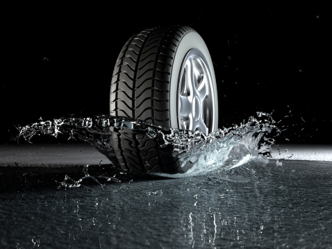 Hydroplaning (Aquaplaning) Concept