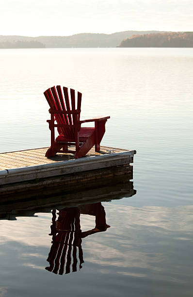 istock Adirondack Chair by the Lake 157673215