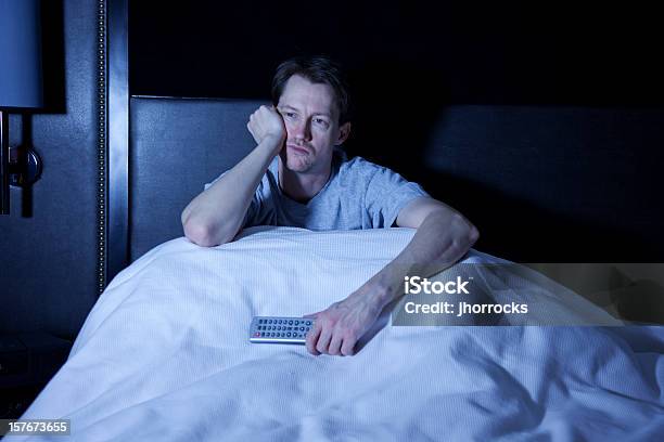 Up All Night Stock Photo - Download Image Now - Watching TV, Bed - Furniture, Insomnia