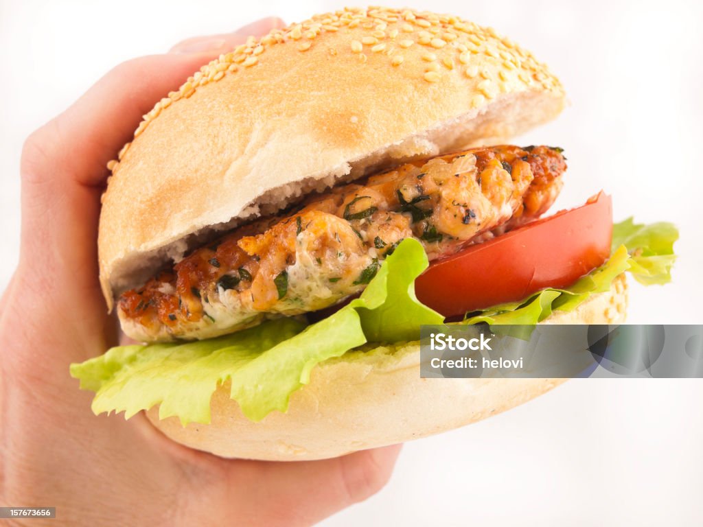 Hamburger di pesce - Foto stock royalty-free di Panino ripieno