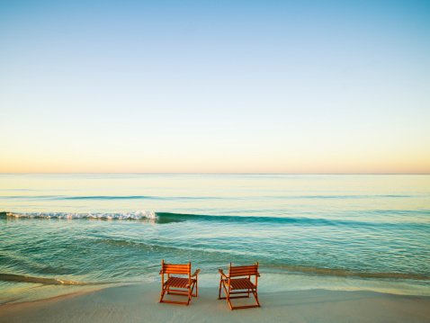 beach chairs on the Baltic Sea