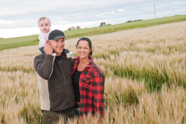 Young Farming Family stock photo