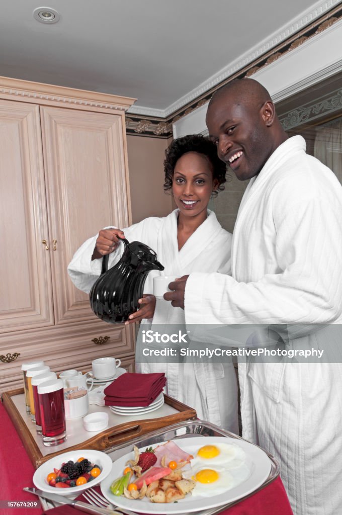 Morgen Kaffee und Brunch - Lizenzfrei Afrikanischer Abstammung Stock-Foto