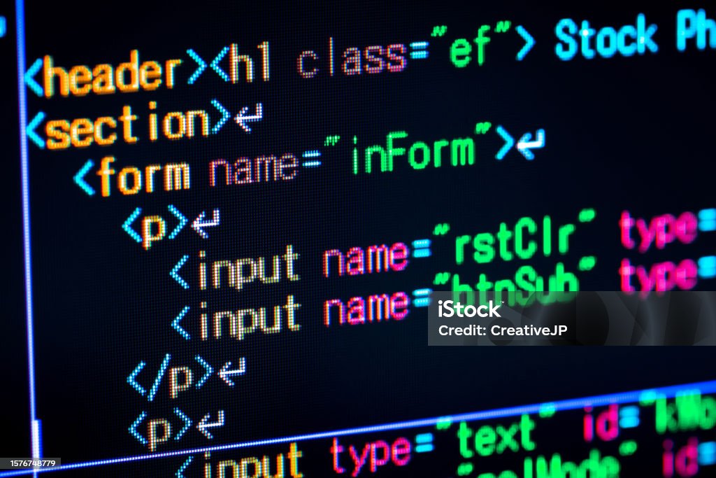 Image Material Of Web System Development Html Coding Markup Language ...
