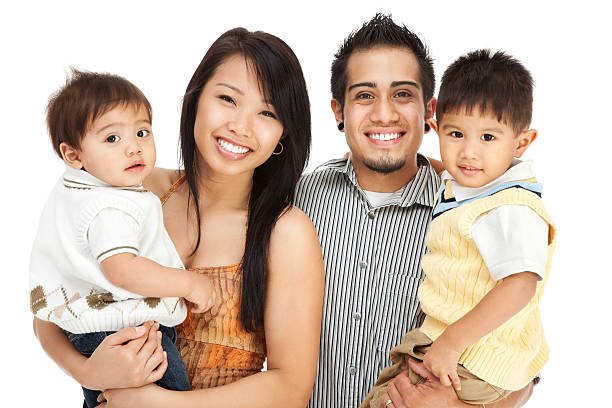 istock Family of Four on White 157674979