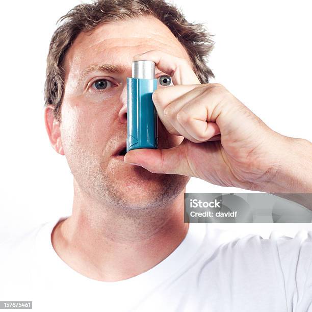 Asthma Inhaler Stock Photo - Download Image Now - Adult, Asthma Inhaler, Asthmatic