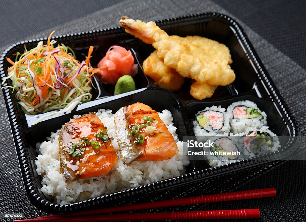 Japonês Bento-Salmão - Royalty-free Bento Box Foto de stock