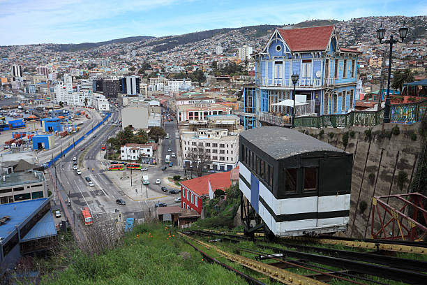 Funicular in Valparaiso stock photo