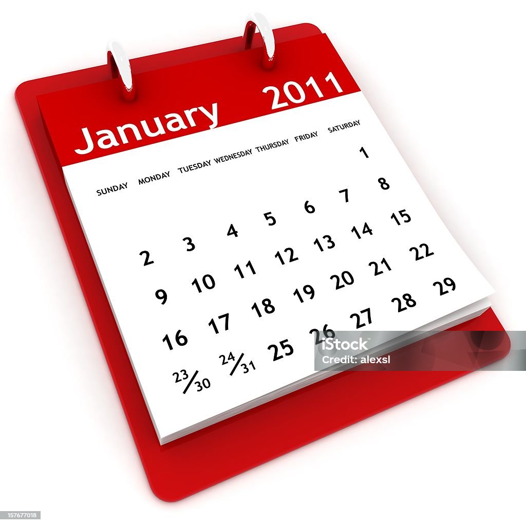 Calendario gennaio 2011-Serie - Foto stock royalty-free di 2011