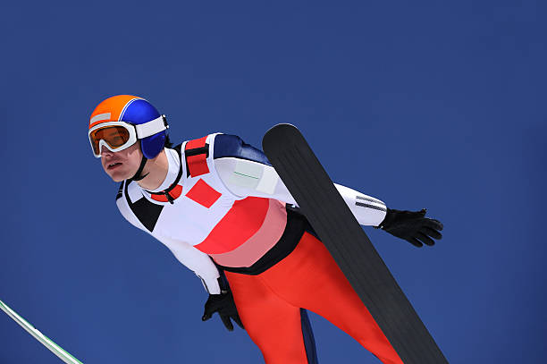 istock Portrait of young ski jumper 157677147