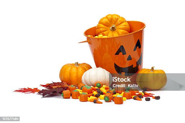 Halloween Candy Basket Stock Photo - Download Image Now - Halloween, Basket, Candy