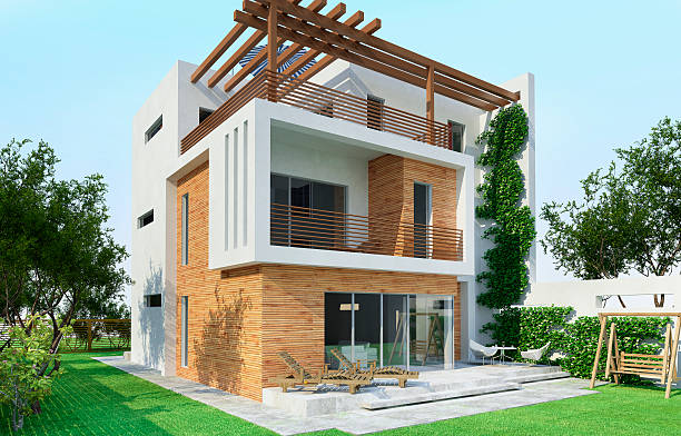 istock 3D Model of a modern house 157677775