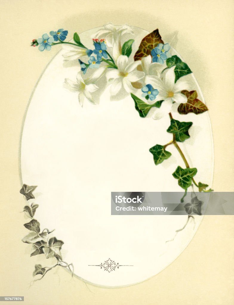 Victorian floral moldura oval - Ilustração de Elipse royalty-free