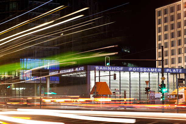 istock Potsdamer Platz, Berlin, motion blurs at night 157678141