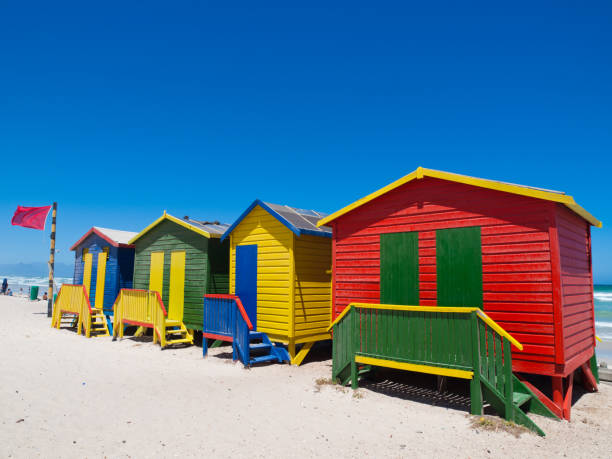 istock Beach huts at Muizenburg, Capetown 157678250