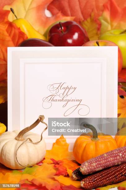 Photo libre de droit de Carte De Voeux Joyeux Thanksgiving banque d'images et plus d'images libres de droit de Thanksgiving - Thanksgiving, Fond, Carte de voeux et d'anniversaire