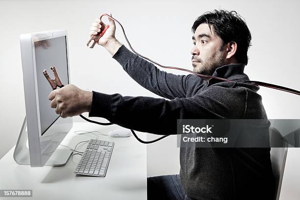 Computer Restart Stock Photo - Download Image Now - Restarting, Computer, Humor